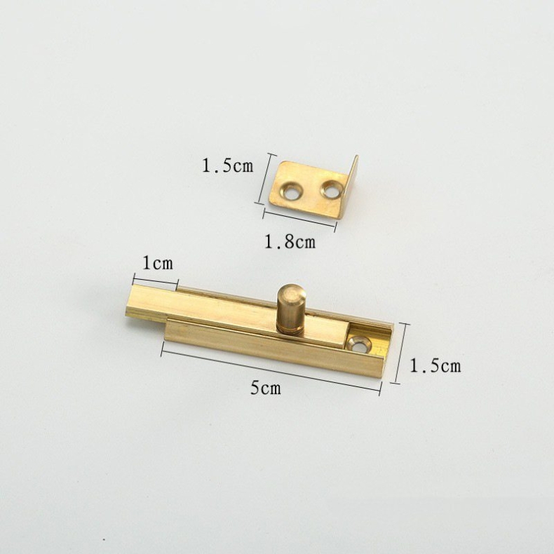 Brass 2-inch, 2.5-inch and 3-inch security door latch