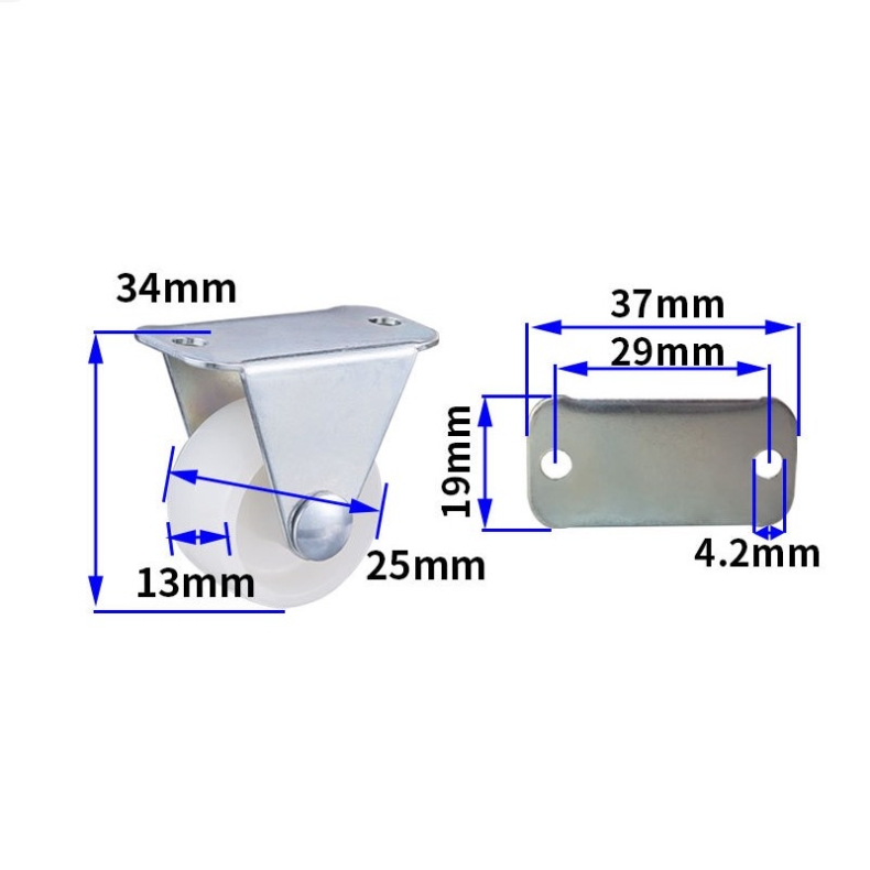 1-inch, 1.25-inch and 1.5-inch White PP wheels
