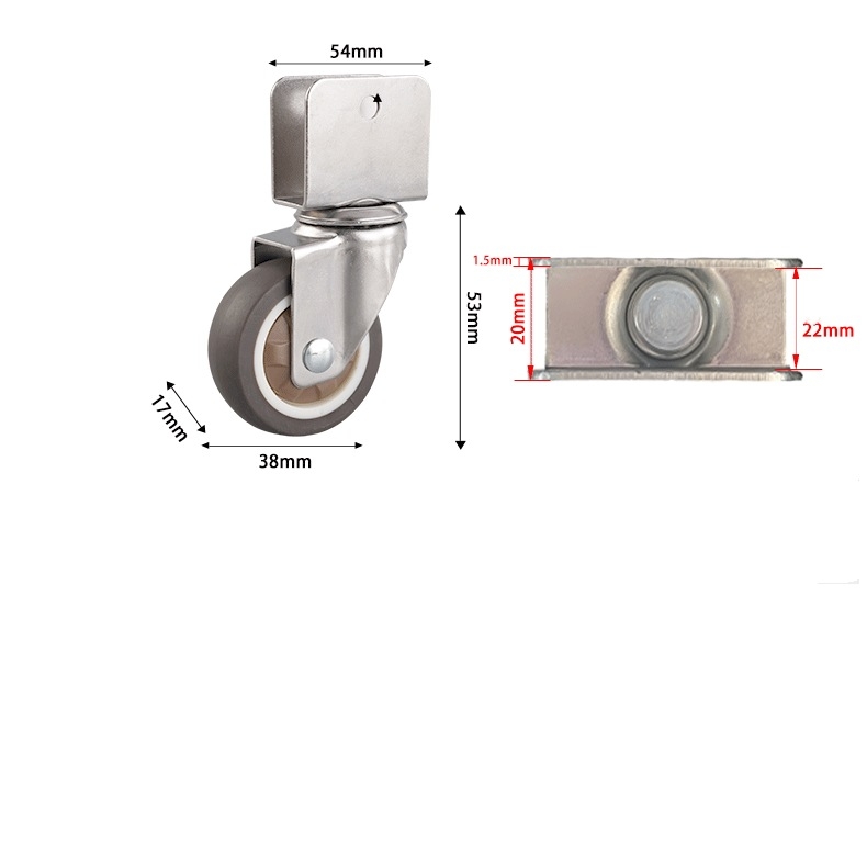 1-inch, 1.25-inch, 1.5-inch and 2-inch TPR U-shaped caster