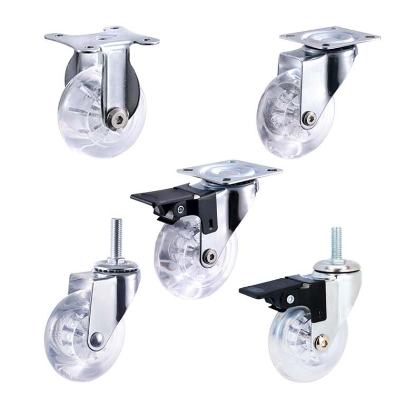 1.5-inch, 2-inch and 3-inch Transparent Crystal Version PU Caster