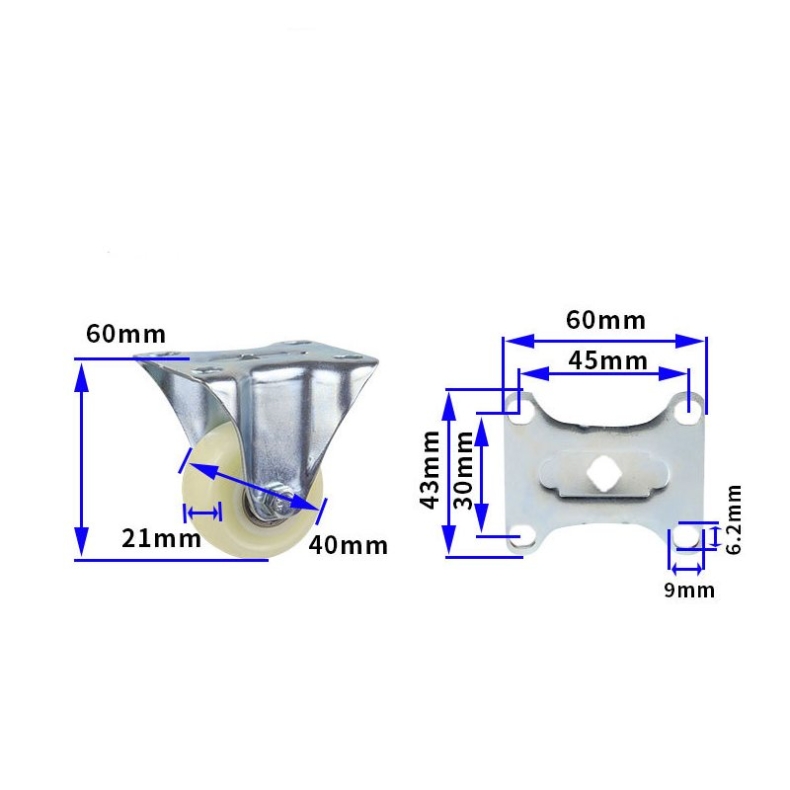 1.5-inch and 2-inch medium nylon wheels