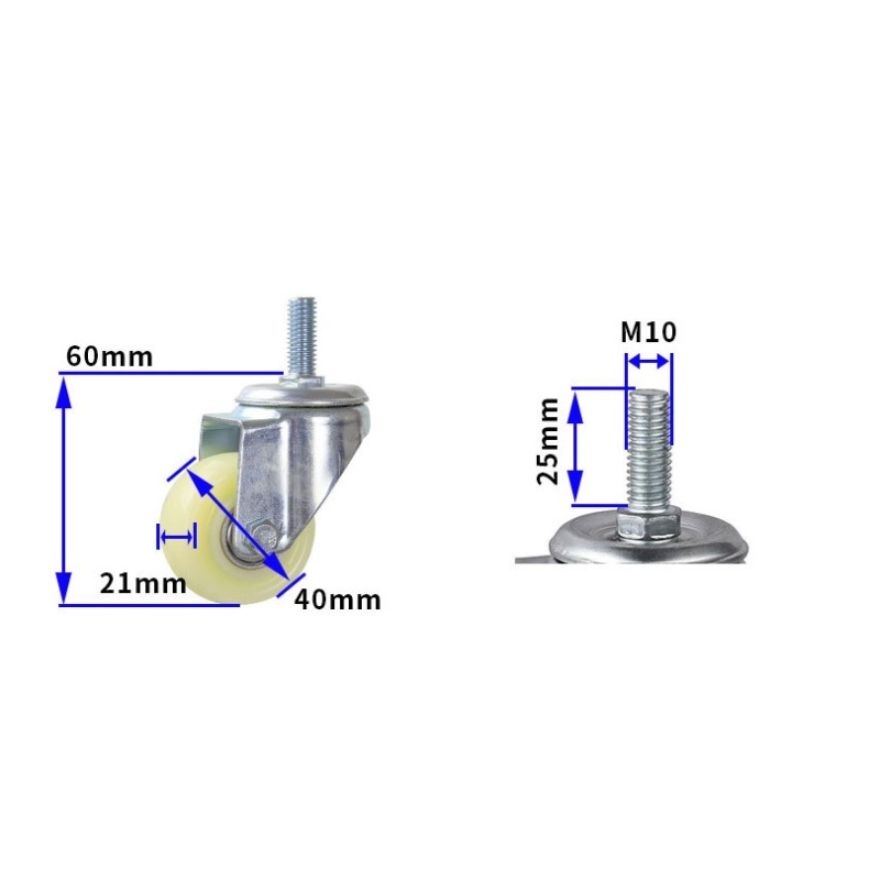 1.5-inch and 2-inch medium nylon wheels