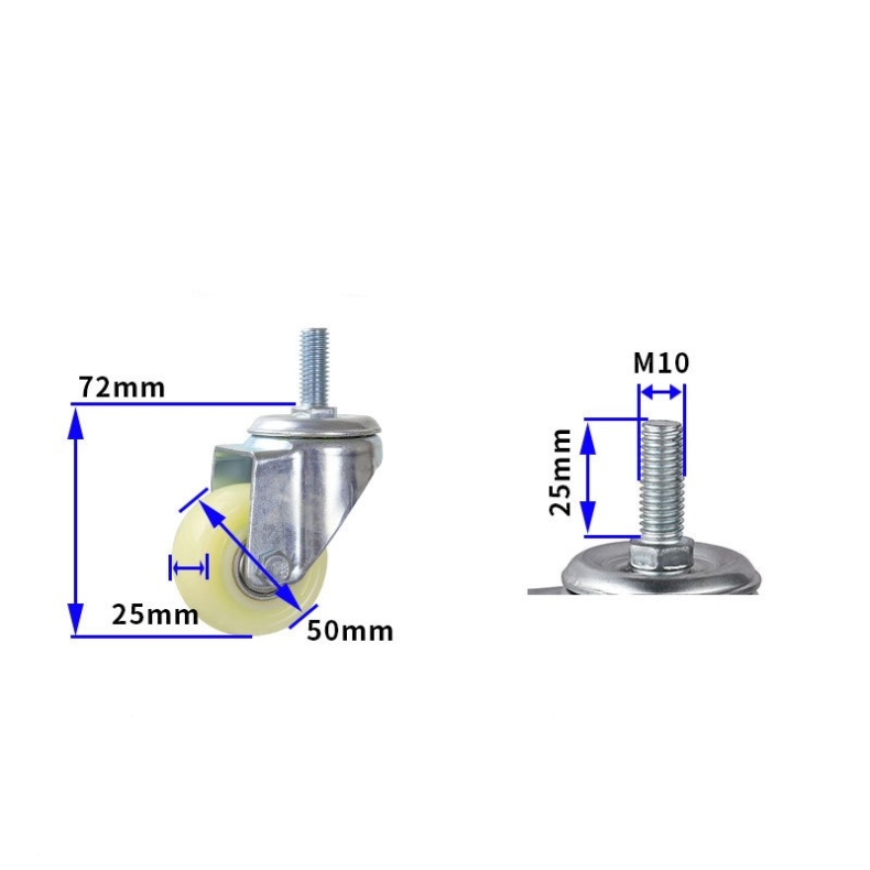 1.5-inch and 2-inch medium nylon wheels