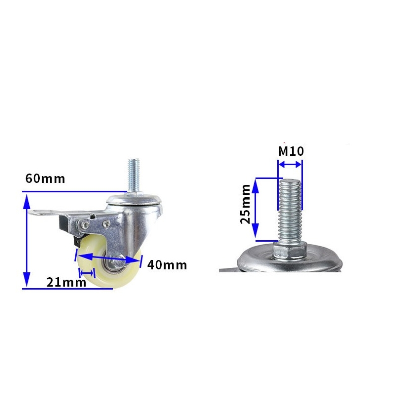 1.5-inch and 2-inch medium nylon wheels