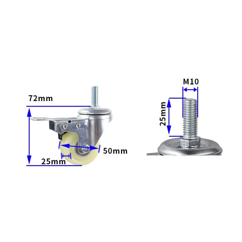 1.5-inch and 2-inch medium nylon wheels