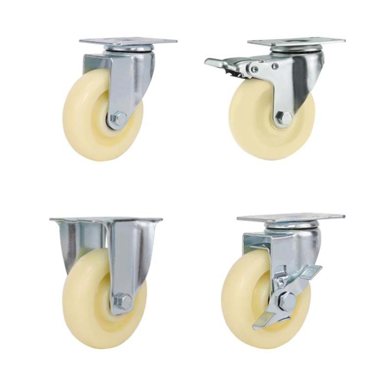 2.5-inch, 3-inch, 4-inch and 5-inch medium White PP wheels