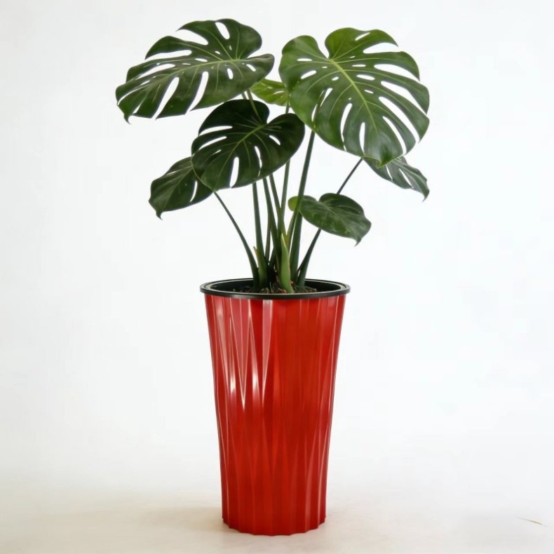 Double-layer tall plastic flower pot
