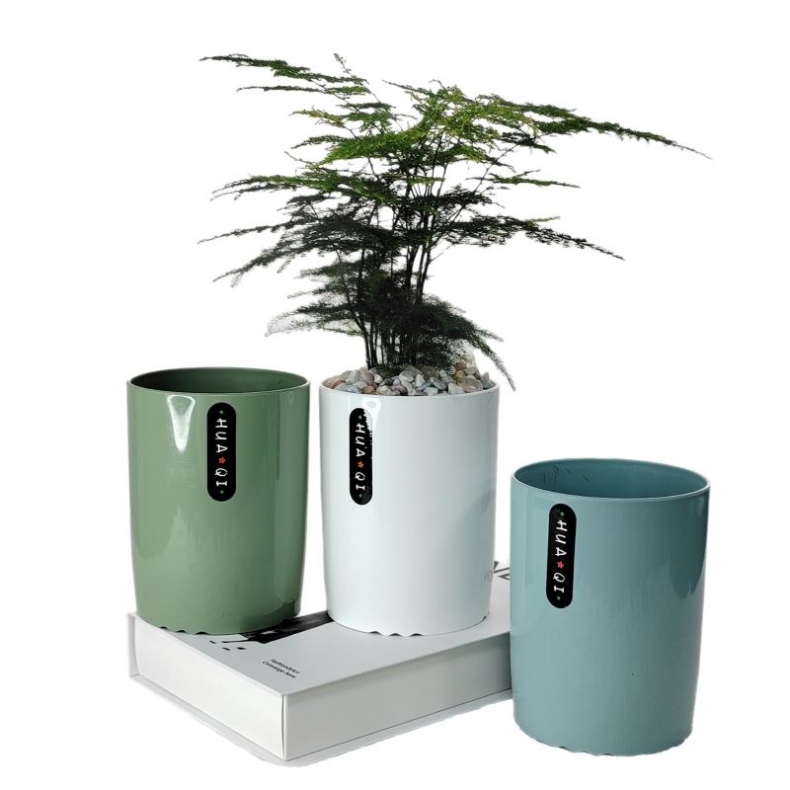 Imitation ceramic glossy plastic flower pots