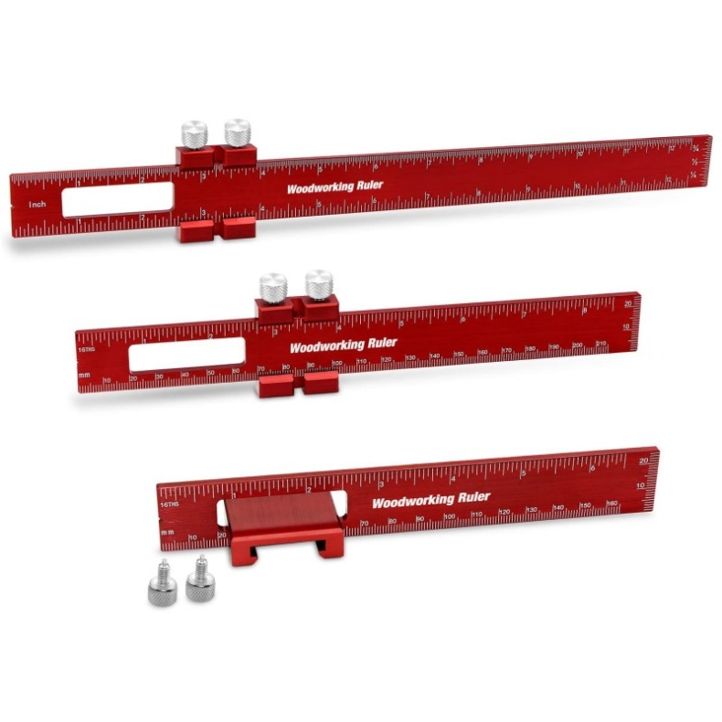 Multifunctional aluminum alloy woodworking ruler