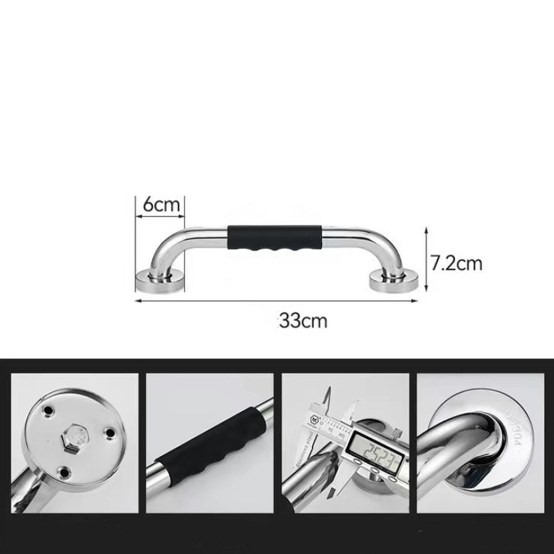 Dia25mm 304 stainless steel 300-600mm silicone handle bathroom grab bar
