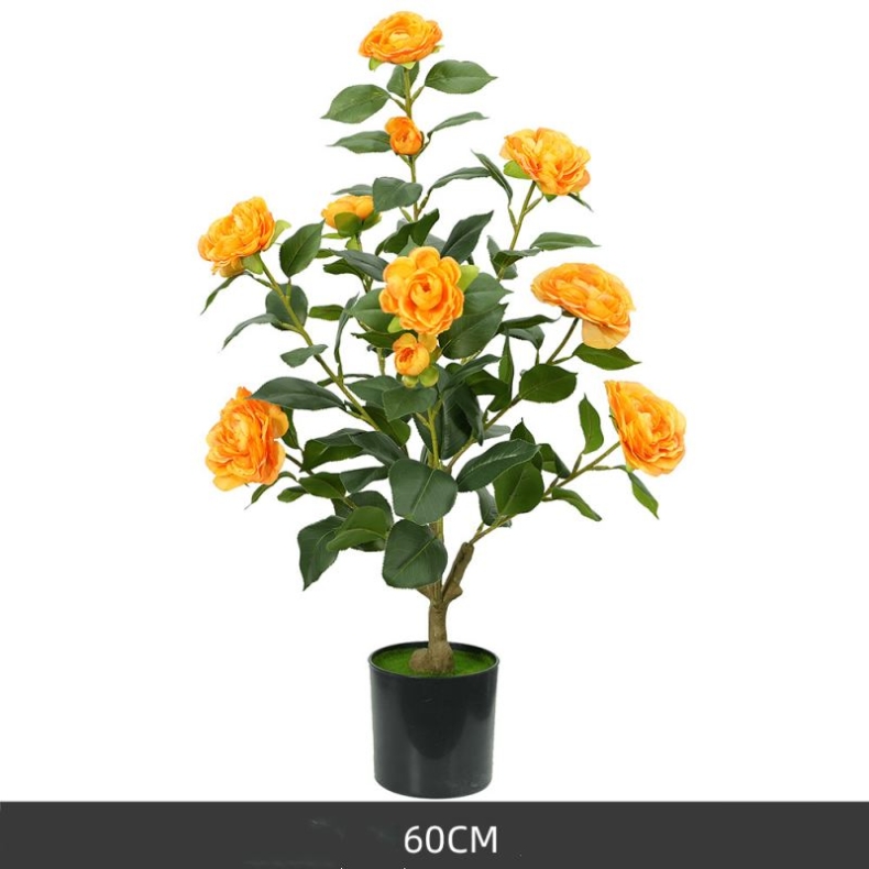 Artificial orange camellia potted plants 60-210 cm