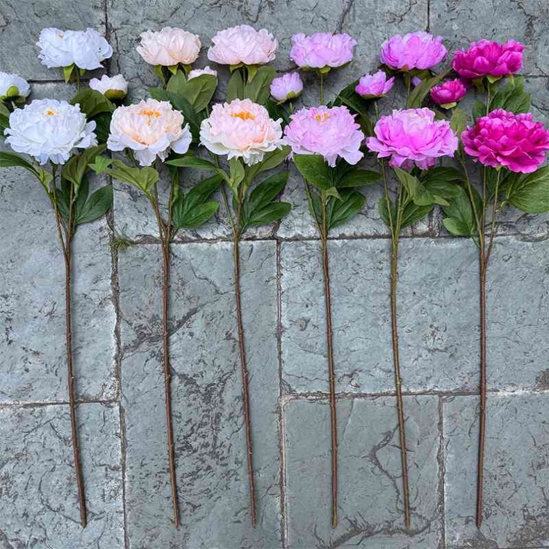 Artificial peony with 3 flowers