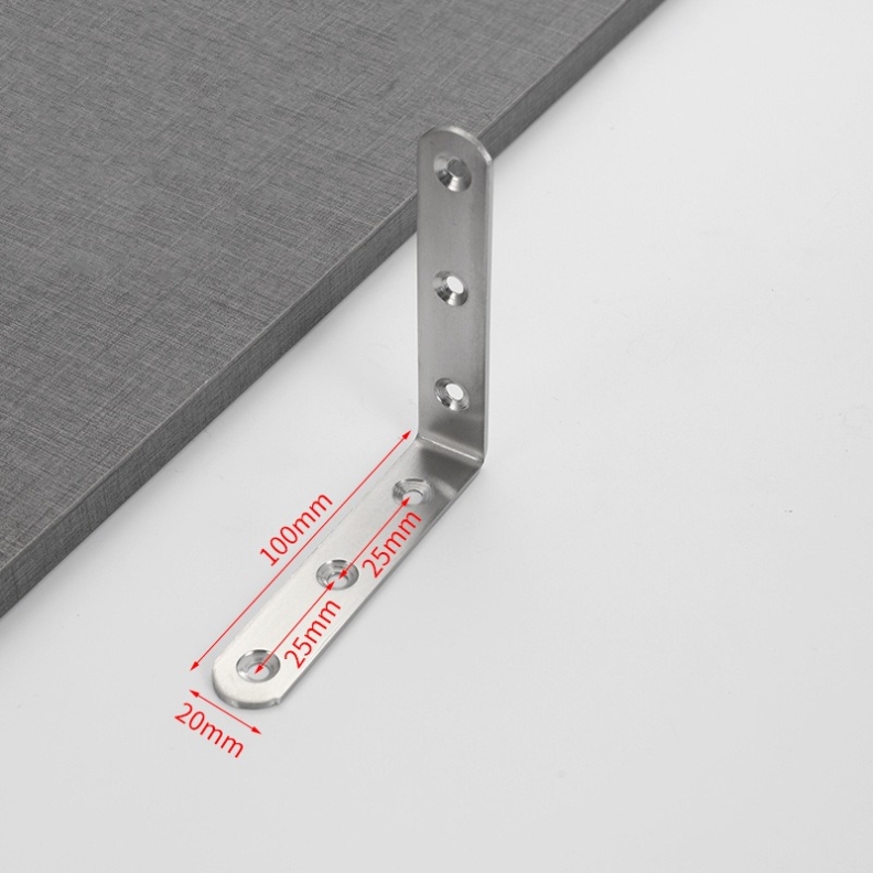 Stainless steel L-shaped right angle corner bracket