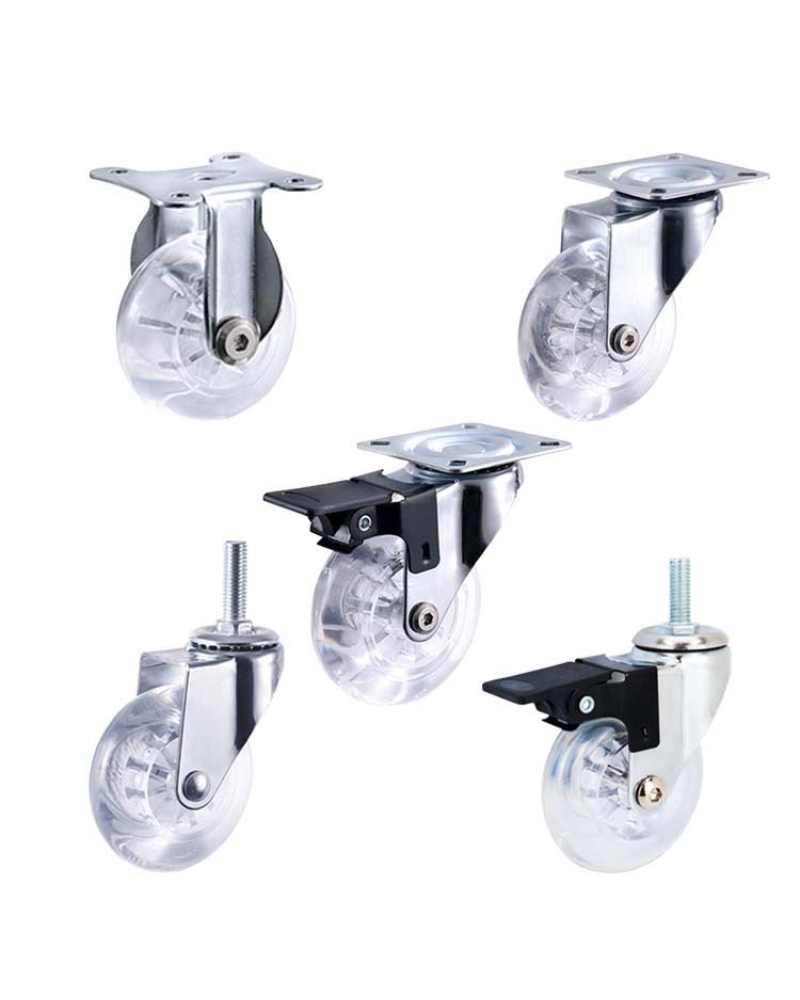 1.5-inch, 2-inch and 3-inch Transparent Crystal Version PU Caster