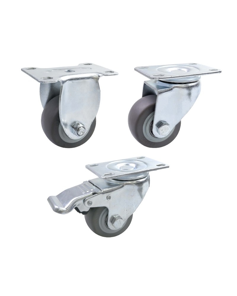 3-inch, 4-inch and 5-inch medium TPR Dual-axle casters