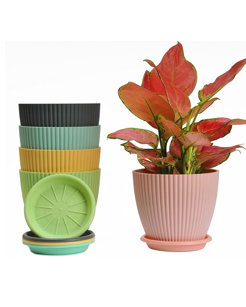 Colorful Plastic striped flower pot