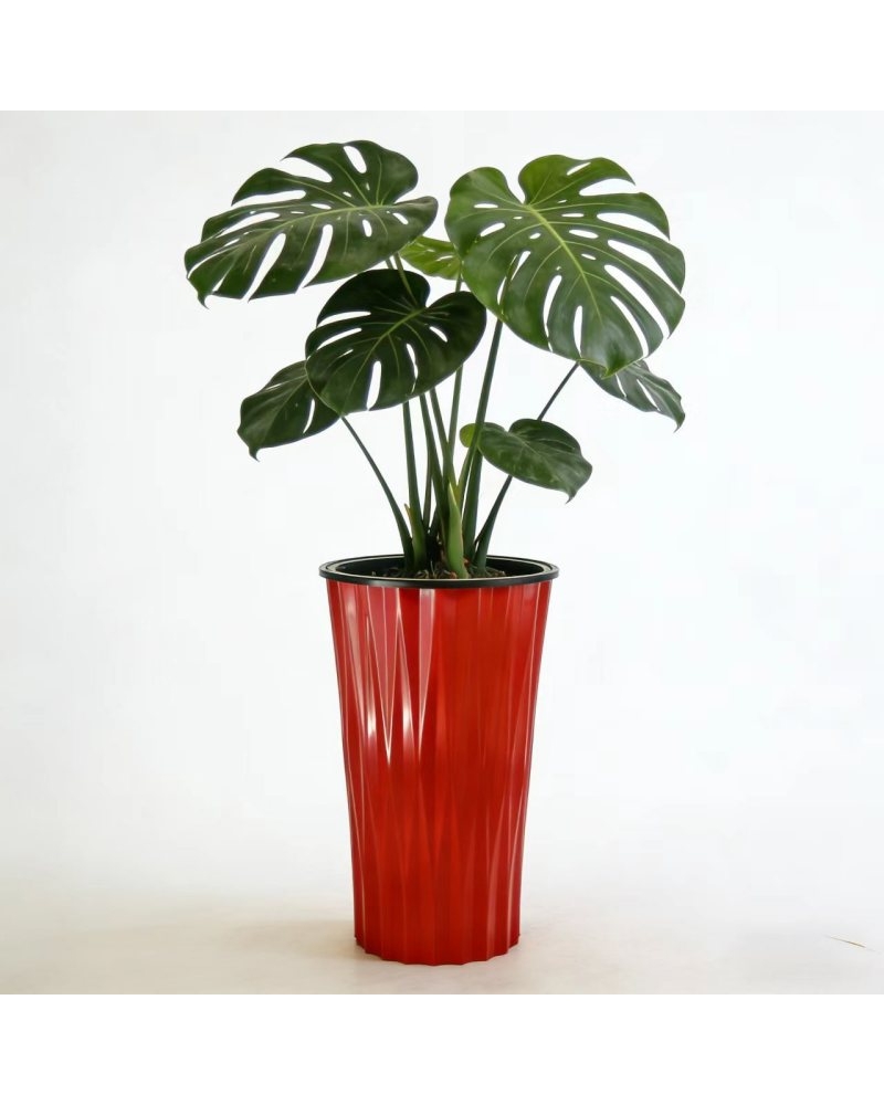 Double-layer tall plastic flower pot