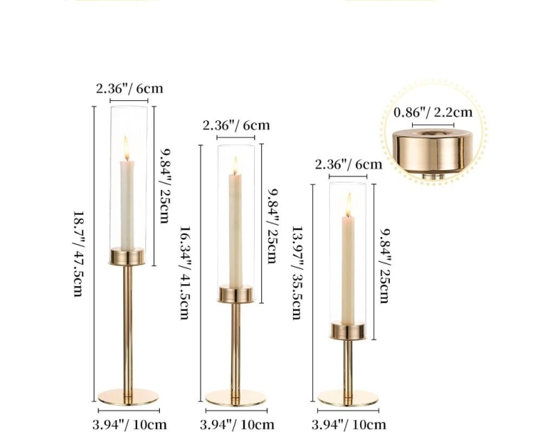 Metal andlestick three-piece set wholesale