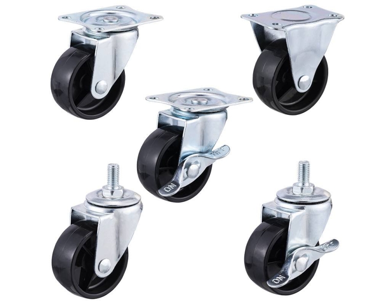 2-inch, 2.5-inch and 3-inch Black PP wheels