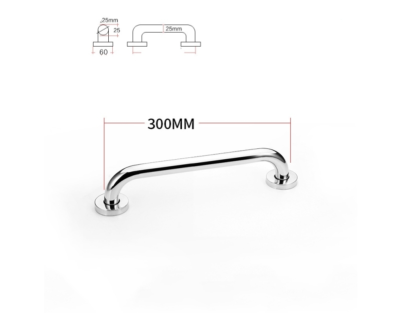 Dia25mm 201 stainless steel 300-600mm bathroom grab bars wholesale