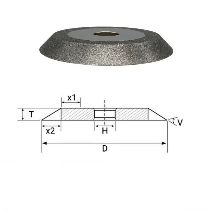 Single-beveled electroplated diamond grinding wheel