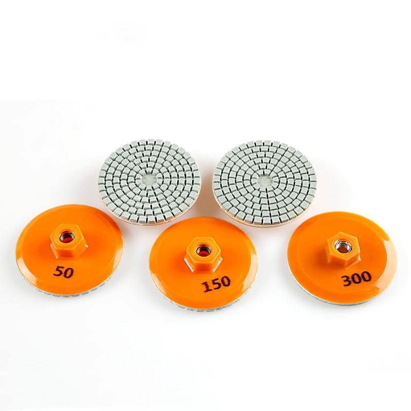 Integrated edge trimming angle grinder dry polishing disc