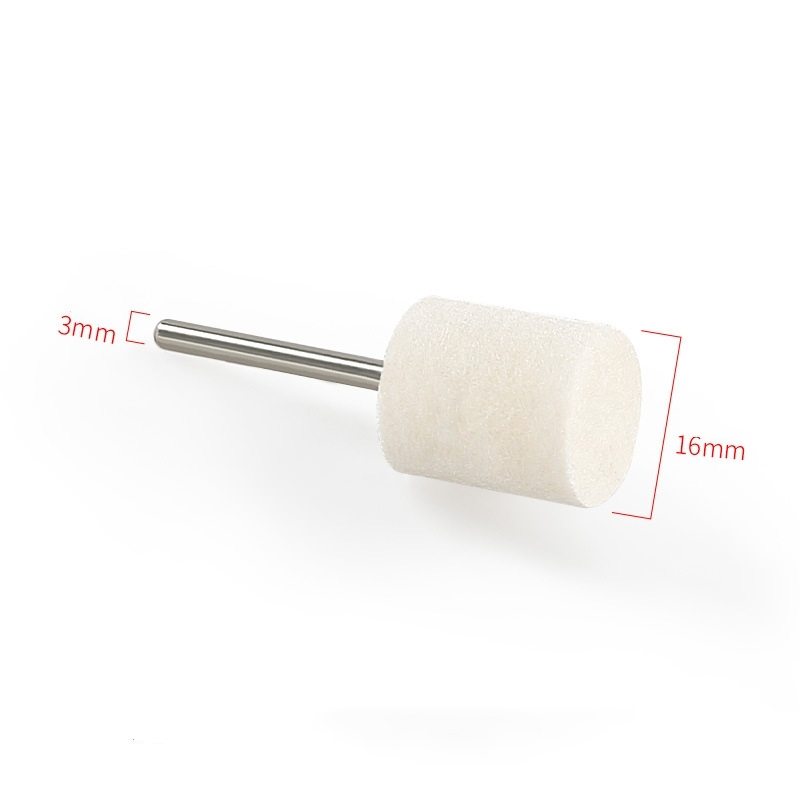 Wool-handled cylindrical grinding head