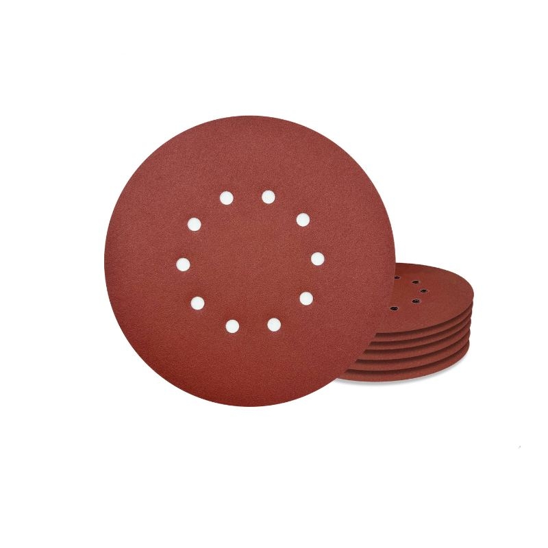 9-inch round flocked sandpaper with 8 holes