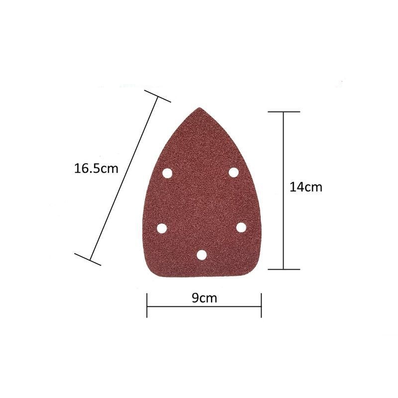 140*90mm triangle flocked sandpaper with 5 holes