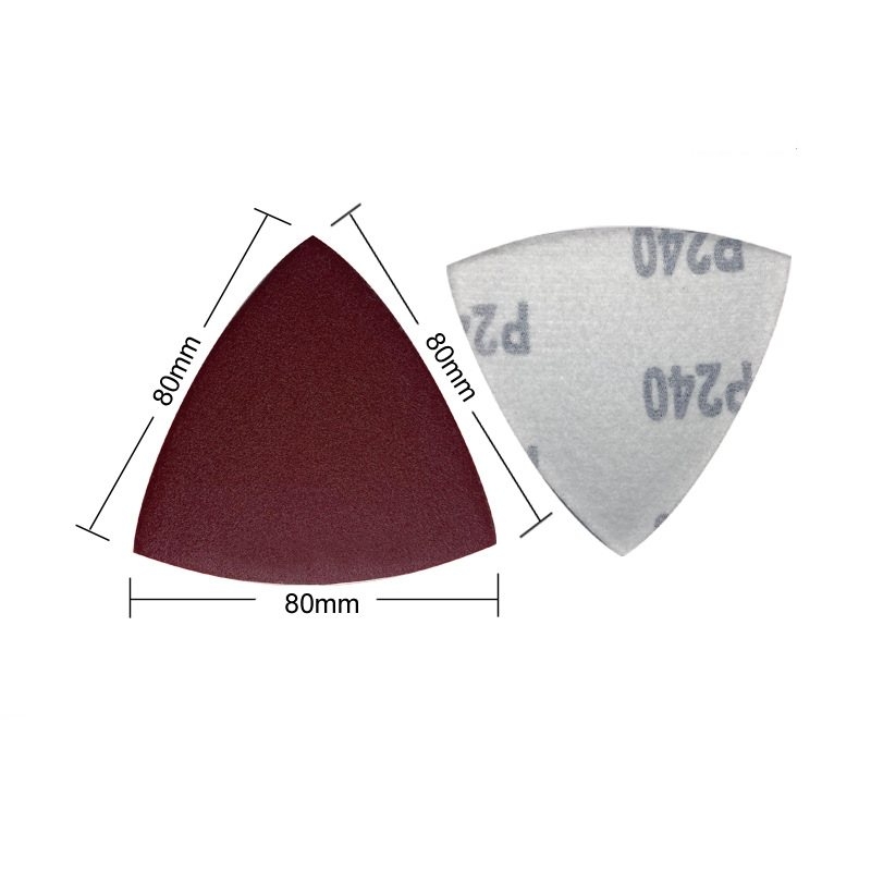 80mm triangle flocked sandpaper without holes