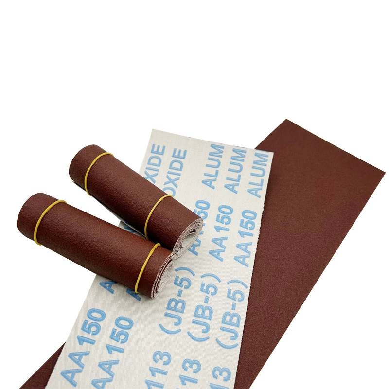 Hand-torn sandpaper roll