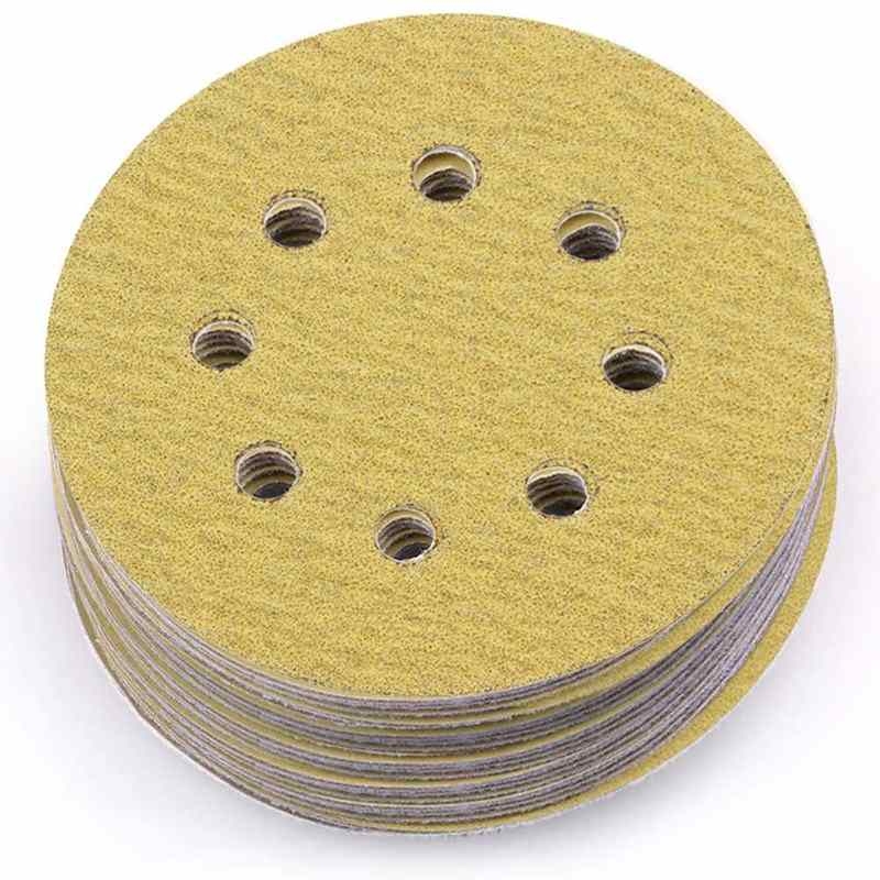 5-inch 8-hole yellow flocked sandpaper