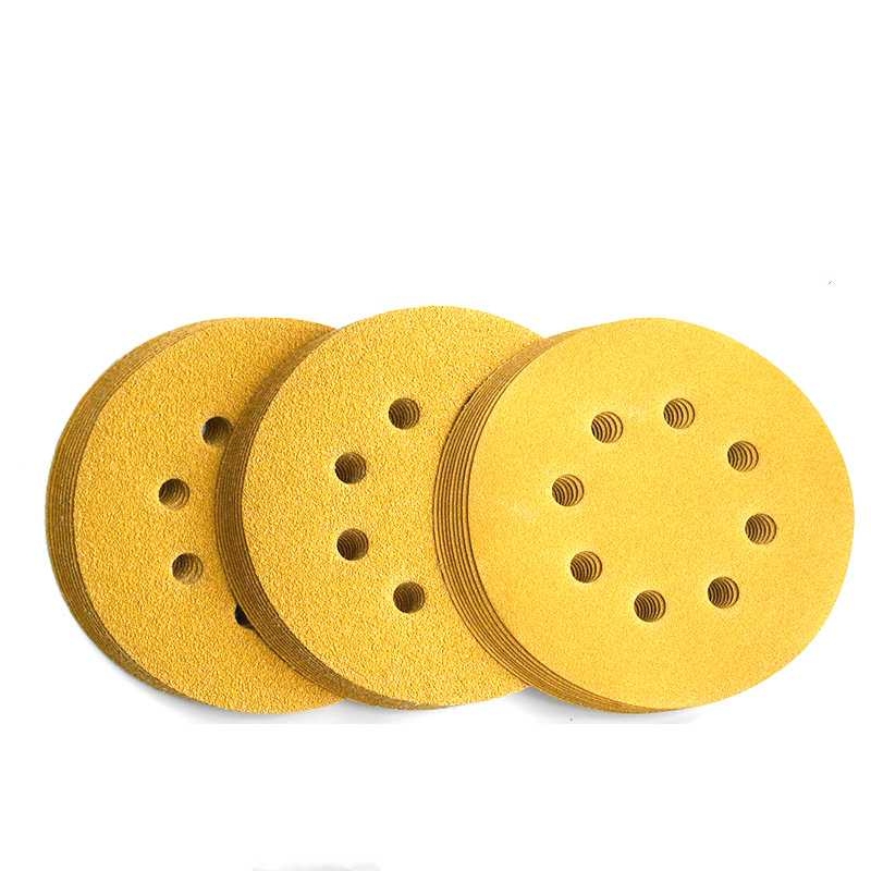 5-inch 8-hole yellow flocked sandpaper