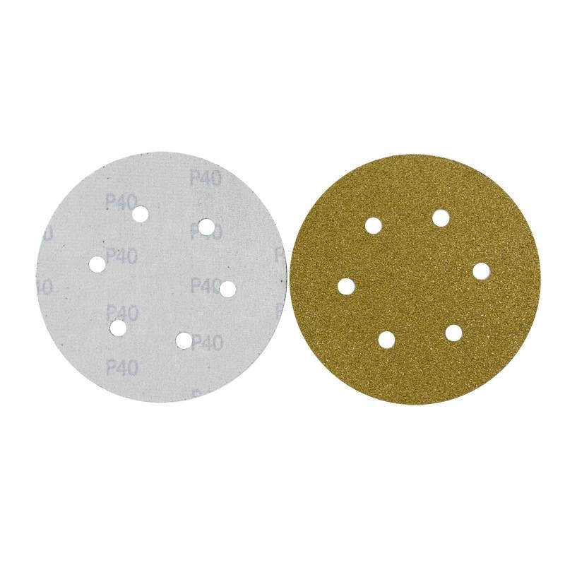 6-inch 6-hole yellow flocked sandpaper