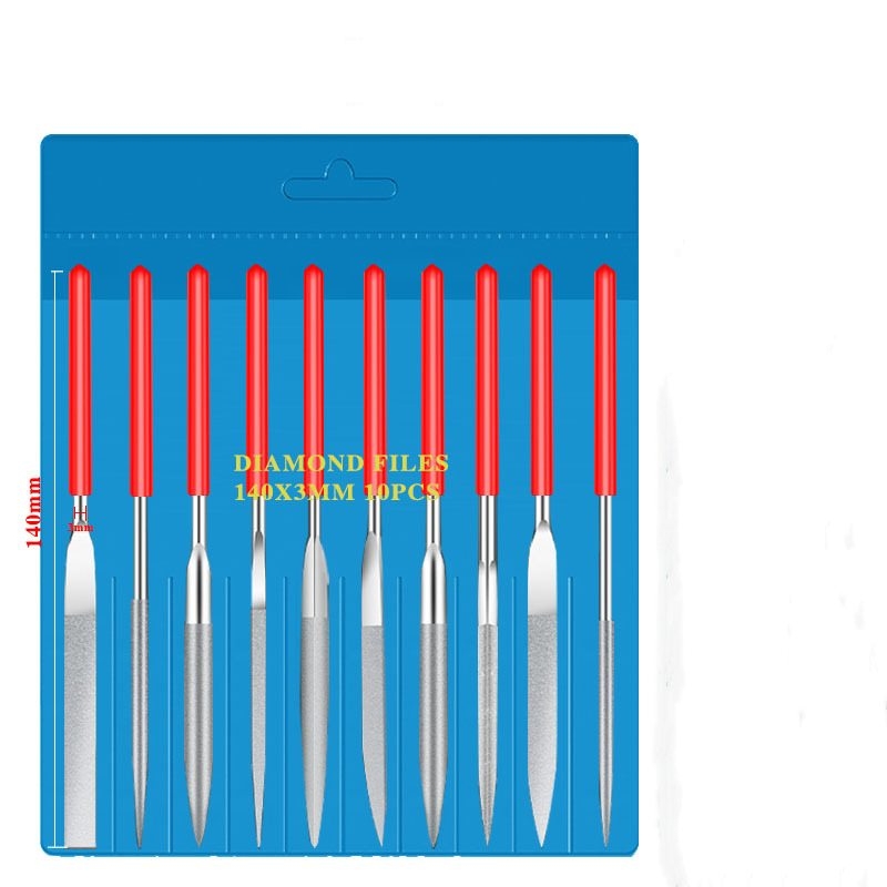 Flat, semi-circular, triangular, and square woodworking file set