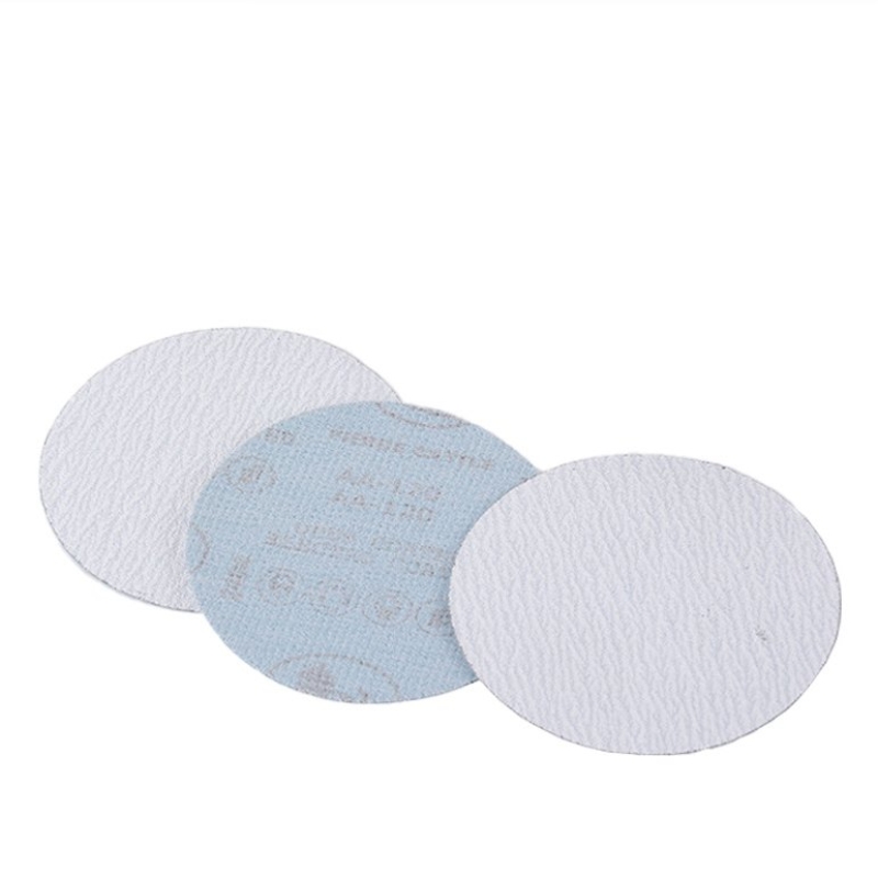 2-inch, 3-inch, 4-inch, 5-inch, 6-inch, 7-inch, and 9-inch round flocked white sandpaper