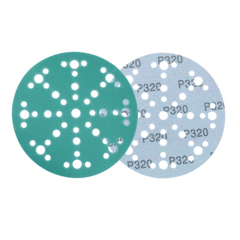 6-inch green polyester film sandpaper with 49 holes