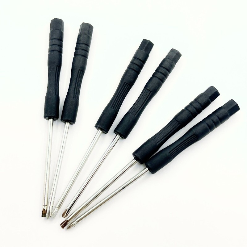 1.5, 2.0, 3.0 Phillips and flathead screwdrivers