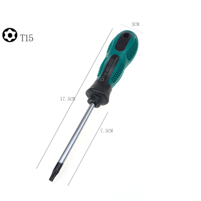 T5 to T30 Torx-shaped screwdrivers