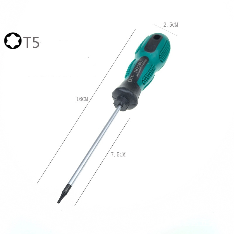 T5 to T30 Torx-shaped screwdrivers