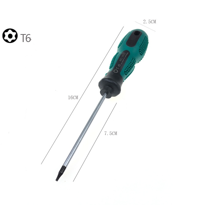 T5 to T30 Torx-shaped screwdrivers