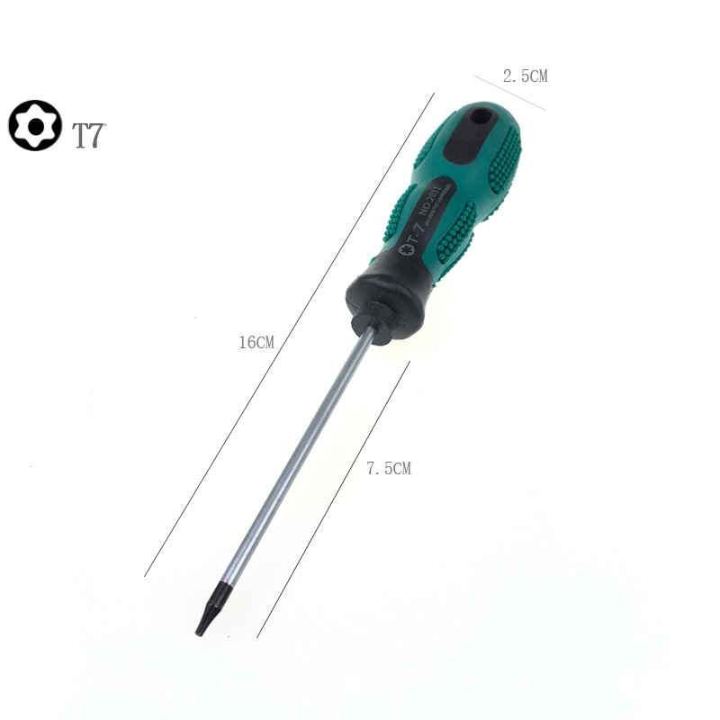 T5 to T30 Torx-shaped screwdrivers