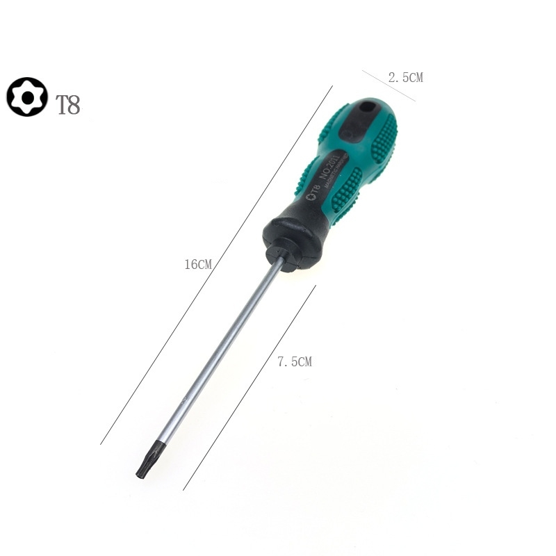 T5 to T30 Torx-shaped screwdrivers