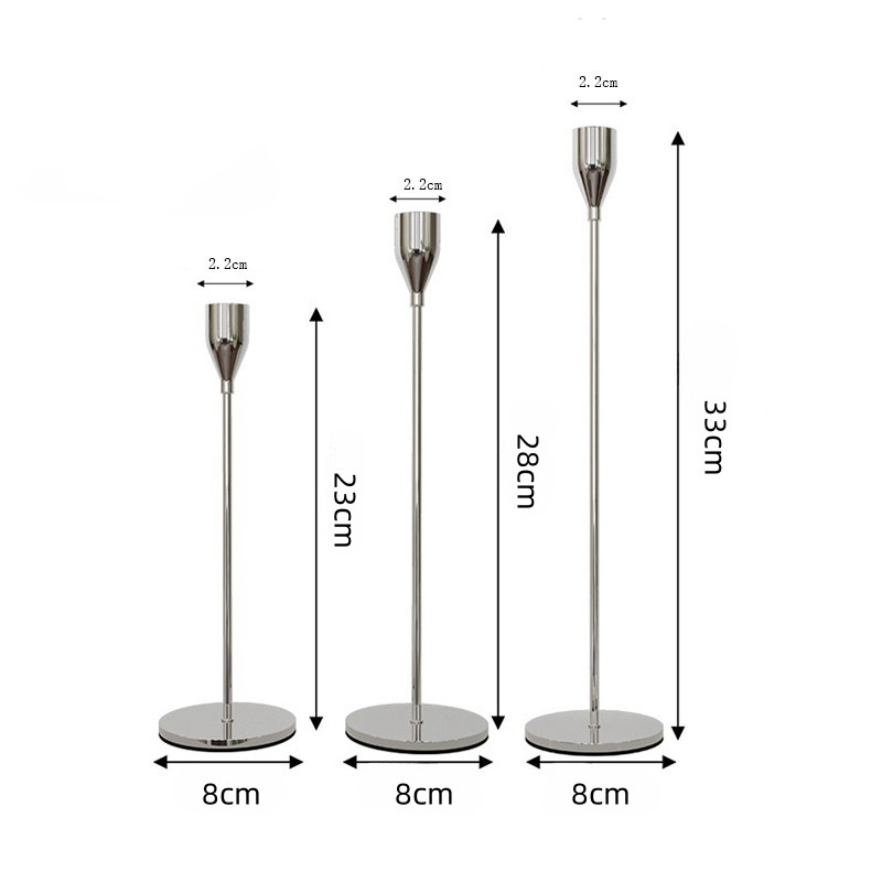 Wholesale electroplated metal candlesticks