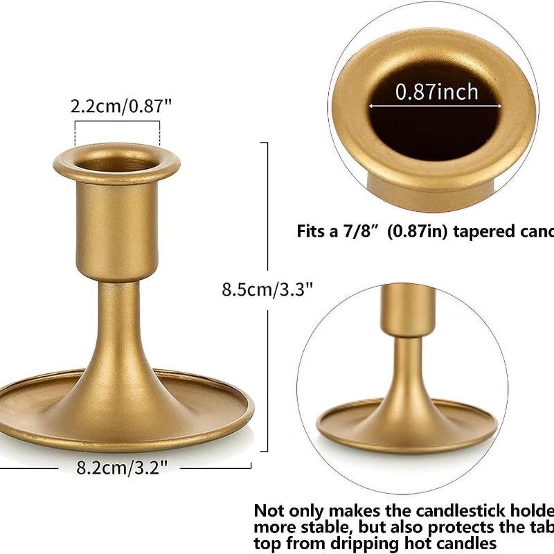 Trumpet-shaped vintage gold candlestick