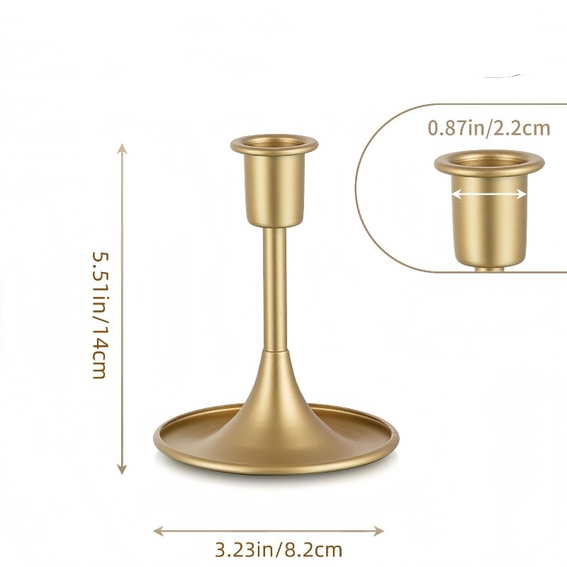 Trumpet-shaped vintage gold candlestick