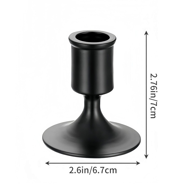 Copper, black and silver candlesticks