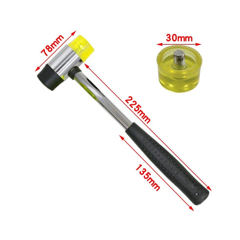 Double-headed rubber hammer