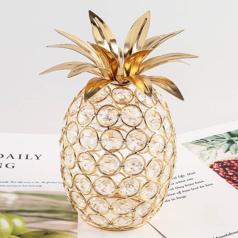 Creative Crystal Metal Crafts of Apples, Pears, and Pineapples