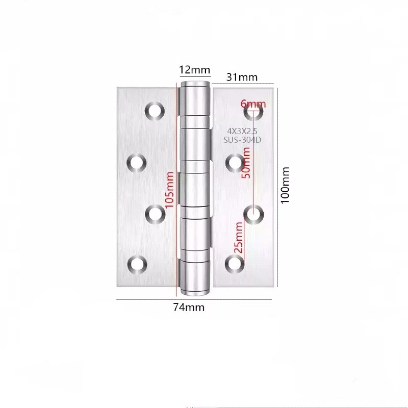 3-inch, 3.5-inch, 4-inch, and 5-inch stainless steel silent hinges